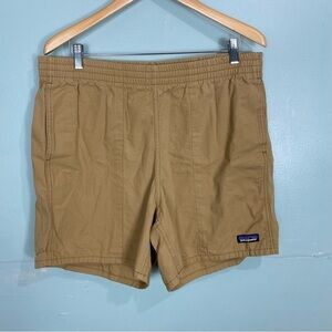 Patagonia Mens Funhoggers Shorts Cotton Tan 6”‎ Beige Sz L